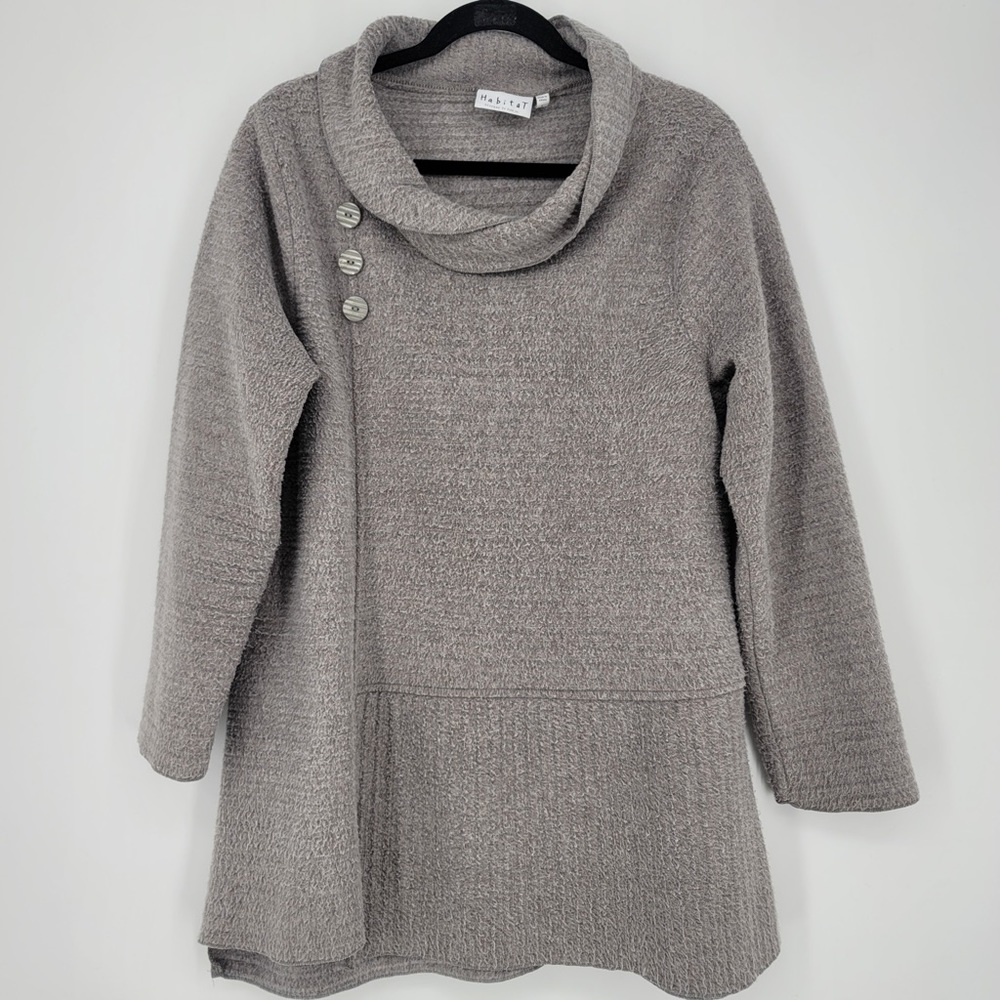 Habitat Cowl Neck Button Detail Sweater Sz L